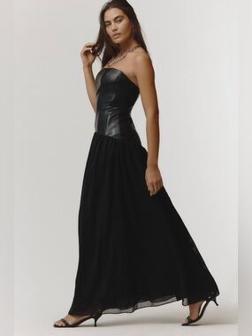 New WeWoreWhat Strapless Drop-Waist Maxi Dress NWT